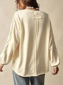 Bohemela 波西米亚风度假岛休闲海豚印花针织T恤女款 - 杏色 - 查看 7