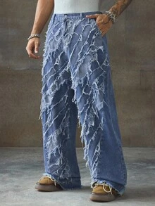 AXEPEAK Pantalon casual ample et décontracté de couleur claire pour homme