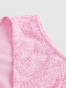 SHEIN MOD Pink Vest Top, Straight Leg Pants, Ladies Elegant Suit Set, Trim Women's Suit Set, Blazer Jacket And Pants, Early Autumn Outfit Back To School Preppy Tops 2pcs Set Pants Old Money Style - Baby Pink - View 7