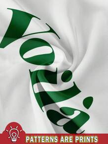 SHEIN Essnce 夏季休閒短袖圓領女士T恤，簡約圖案設計