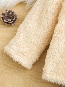 SHEIN Playful Pals 2pcs Baby Boy Autumn/Winter Fleece Pajama Set, Cute Dinosaur Embroidery Casual Long Sleeve Top And Pants Homewear Fall - Green - View 5