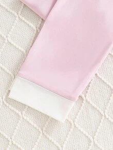 女孩子們的前扣口袋拼接睡衣套裝 - 淡紫色 - 查看 3