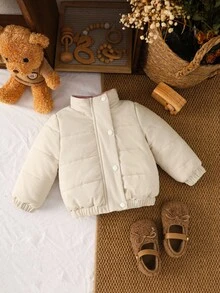 SHEIN Vintaside Kids 女婴秋冬外套休闲时尚保暖幼儿夹克