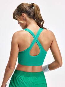 LOUNGEISTA 三件套女士交叉肩带运动文胸瑜伽健身跑步吊带背心可外穿，运动文胸 - 彩色 - 查看 2