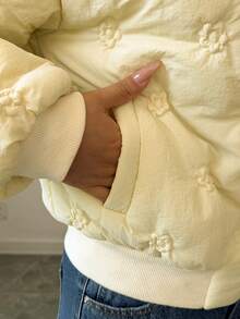 Elenzga معطف كاجوال للنساء بلون أحادي، شتوي - أصفر - مشاهدة 6