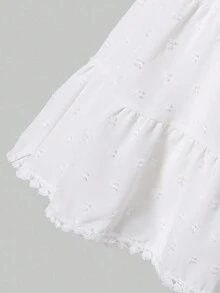 SHEIN 2pcs Girls Jacquard Long Sleeve T-Shirt And Jacquard Skirt Set Loose Sweet Shirt For Girls Girl Shirts Casual Girl Sweatshirts Teen Girl Clothes Long Sleeve - Black and White - View 6