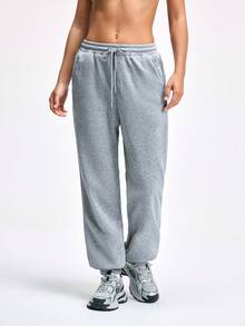 LOUNGEISTA 新款女士两件套保暖休闲抽绳运动裤家居服女士运动裤睡衣秋冬保暖裤适合居家保暖户外运动聚会，秋季服装，透气舒适家居裤 - 彩色 - 查看 3