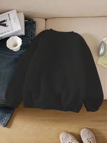 Sudadera con cuello redondo y lazo con cinta para niña preadolescente "Encuentra la paz interior"