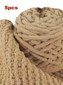 1/2/3/5 Rolls, Approx 90-100g/Pc Ice Bar Braided Single Strand Chunky Yarn For DIY Scarf, Bag, Slippers, Dolls, Blankets, Cushions, Plush Toys (Random Color)