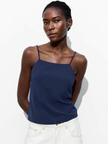 Maija Adjustable Spaghetti Strap Backless Bow Tie Camisole Top For Women, Elegant For Carnival, Party, Valentine's Day, Back To School, Music Festival, Formal Social, Commute, Spring/Summer St Patrick's Day Women Easter Summer Easter Women Party Top Beach Summer Holiday Beach Vacation Summer Going Out Graduation - Navy Blue - View 4