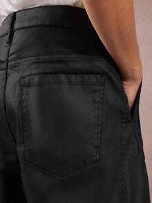 SUMWON Streetwear Baggy Wide Leg Jeans With Utility Pockets Oversized Relaxed Fit Cotton Denim Pants For Fall Winter Casual Everyday Wear Plain - Black - View 8