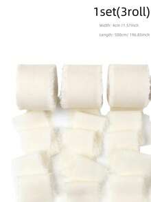 3/6Rolls Pink Suit,Green Suit, Beige Suit Ribbon Handmade Chiffon Silk Ribbon Fringe 1.57" X 16.4ft Frayed Edges Ribbons For Wedding Invitations Bridal Bouquets Gifts Wrapping Crafts Holiday Decorations - Pink Suit - View 22