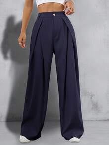 SHEIN Essnce Plus Size Women's Casual Pants, Summer Loose Comfortable Pants,Summer Outfits For Women