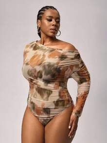 SHEIN Tall CURVE Plus Size Minimalist Fashion Casual Daily Wear Bodysuit, Wearable In All Seasons