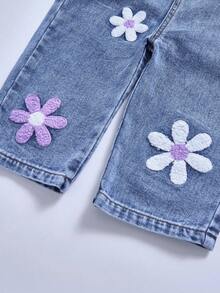 SHEIN Baby Girls' Washed Denim Bib Pants, Floral Print Loose Jumpsuit Cute Toddler Girl Overalls Baby Girl Jeans Outfit Toddler Girl Denim Overalls Toddler Flower Jeans Purple Flower Toddler Outfit Purple Flower Baby Girl Festival Baby Girl Flower Jeans Purple Flower Jeans Outfit Girls Denim Overalls With Flowers Toddler Girl Jeans With Flowers Toddler Flower Overalls Fall Winter Toddler Jean With Flowers Purple Girl Outfits Babygirl Outfits Violet Cute Girl Outfits Lilac Toddler Outfit