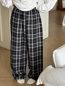 DAZY Teens/Youth Girls Casual Loose Plaid Pajamas/Loungewear, Autumn - Black - View 5