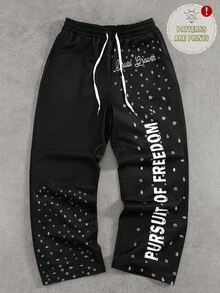Manfinity EMRG Casual Outdoor Loose Drawstring Men's Wide Leg Sweatpants - Multicolor - View 1