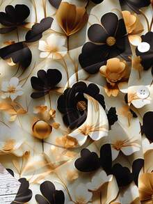 EMERY ROSE Vintage verwaschen Blume Muster lässig locker geschnittenes Hemd in Große Größen