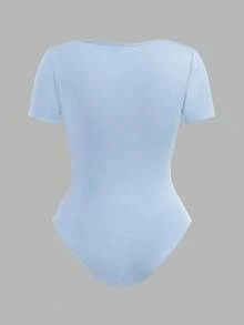 SHEIN EZwear 3 件套大码休闲简约方领短袖紧身衣，适合春夏季 - 彩色 - 查看 8