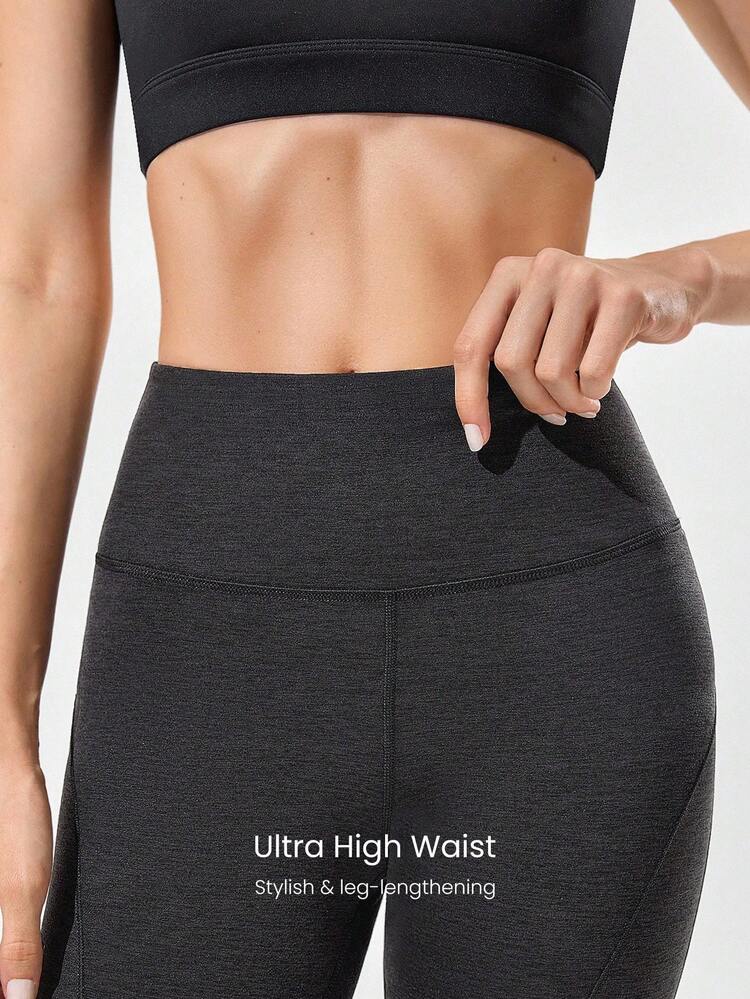 31" Softy Velvaire Ultra-Hoher Taille Gekrümmte Naht Weiter Schnitt Leggings Für Yoga Pilates Studio Und Alltag