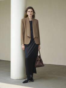 Uhlyne Women's 2 Pieces Set, Minimalist Jacquard Pleated Midi Skirt And Sleeveless Elegant Blouse, Chic Business Casual Outfit For Office, Wedding, Birthday, Church - Black - View 7