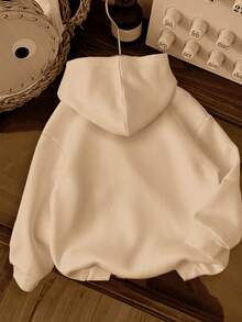 Kleine Jungen Lässig Komfort Los Angeles Grafik Strick Dicke Langarm Sweatshirt, Khaki, geeignet für gesellige Anlässe, Herbst/Winter - Khaki - Übersicht 2