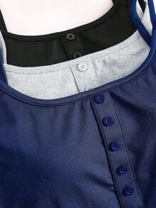 SHEIN Girlism 3件套少女海军蓝、黑色、灰色吊带背心，内置胸垫，修身剪裁，百搭休闲吊带背心，适合所有季节/活动/秋季/冬季/万圣节、荧光模式、秋季、圣诞节/假日/节日/冬季 - 彩色 - 查看 10