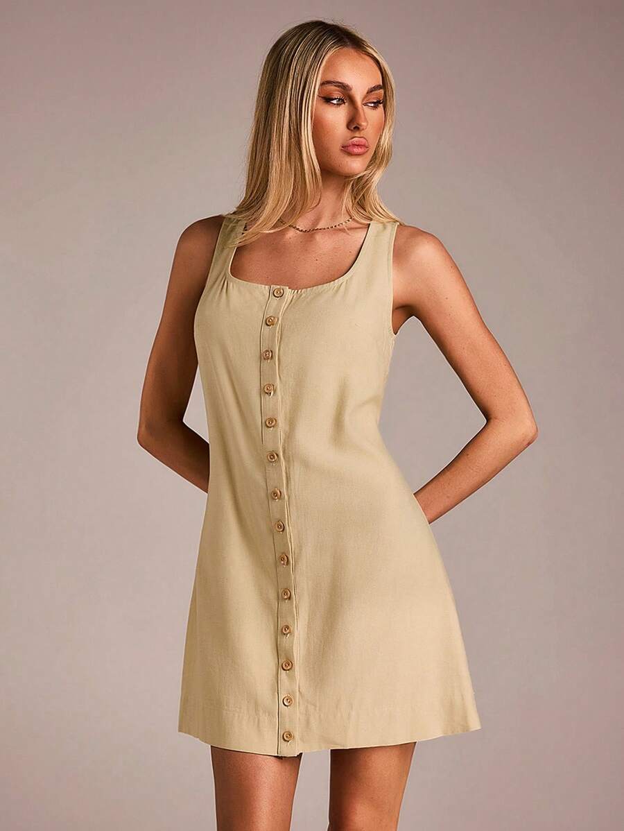 Avantive Spring&Summer Women Romantic/Prom/Formal/Birthday/90s Clothes/Business Casual Woman/Elegant/Western Wear/Going Out/Fashion/Casual/Y2k Clothes/Club/Office /Cocktail/Vintage/Bodycon/Rave Outfits Festival/Funny/Classy/Old Money/Streetwear/Vacation Outfits/Country Concert Outfit/Work Clothes /Modest/Spring Break/Bachelorette Outfits/Concert/Baddie/Basic/Graduation/A Line/1960s Outfit/Sage Green Dress/ Coachell Green Mini Dress - Apricot - View 1