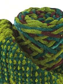 1/2/3/5 Rolls, Approx 90-100g/Pc Ice Bar Braided Single Strand Chunky Yarn For DIY Scarf, Bag, Slippers, Dolls, Blankets, Cushions, Plush Toys (Random Color)