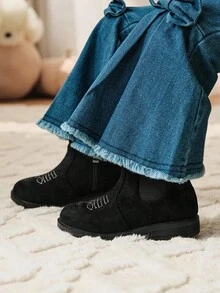 Cozy Pixies 1双西部牛仔靴、骑士靴、时尚舒适踝靴、切尔西靴，适合秋冬季穿着 - 黑色 - 查看 2