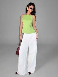 Avantive 春夏女士浪漫/舞会/正式/生日/90 年代/商务休闲女士/优雅/西部装/外出/时尚/休闲/Y2k/俱乐部/办公室/鸡尾酒会/复古/狂欢节/有趣/优雅/老钱/街头服饰/度假/乡村音乐会/工作/端庄/春假/音乐会/坏人/基本款/毕业无袖上衣 - 綠色 - 查看 6