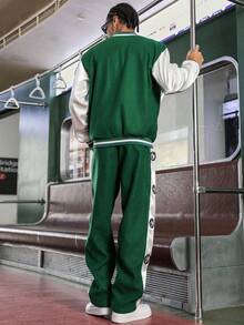 Manfinity Roghcode Manfinity Streetrush 男士简约时尚休闲夹克套装，适合日常穿着，男士两件套服装 - 彩色 - 查看 2