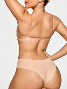 SHAPORA Skin-Tone Underwire Molded Cup Bandeau Seamless Comfortable Lift Women's Bra - Beige - View 2