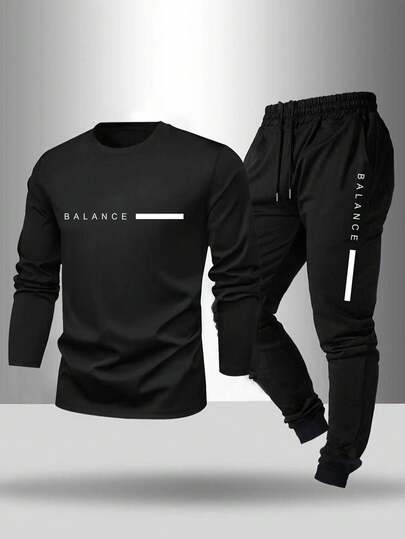 Coreblaze Sudadera casual de cuello redondo de manga larga para hombre, versátil, ropa deportiva, gimnasio, conjunto de entrenamiento, ligera