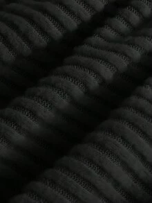 SHEIN ICON Y2K Grunge Asymmetrical Neck Lettuce Trim Tee Asymmetrical Top One Shoulder Top Black Top,Fall - Black - View 4