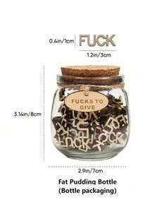 1 件 F U C K 礼品罐，恶作剧礼物，生日礼物，趣味礼物，木制字母剪纸字母 DIY 工艺品，F U C K S 装在玻璃瓶中赠送，送给朋友、同事、周年纪念日、情人节礼物，鼓励，奇妙的幽默，伟大的礼物创意礼物，桌面配件，愚弄朋友，让家人开怀大笑，F U C K S 赠送，返校 - 棕色 - 查看 16