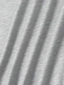 EMERY ROSE Women V-Neck T-Shirt | Polyester Knit Fabric | Lightweight & Breathable | Casual | For All Seasons - Light Grey - View 4