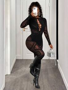 BamGleam Halloween Women Unitards Fall Cloth For Women - Black - View 5