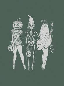 EMERY ROSE 女士 T 恤，万圣节 T 恤，适合夏季。现在流行，时尚 T 恤上衣，美观 T 恤，兄弟姐妹礼物，姐妹礼物，妈妈礼物，母亲节礼物。休闲简约时尚上衣，兄弟姐妹礼物 - 綠色 - 查看 3