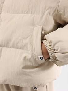 Áo khoác phồng SUMWON dành cho bé gái tuổi teen, có mũ trùm đầu, kiểu dáng ngắn, lót bông, giữ ấm, có túi bên hông, thích hợp cho đi học, dạo phố, đi nghỉ mát. - Màu be - Xem 4