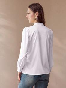 MOTF PREMIUM BLUSA CON BOTONES Y BORDADO - Blanco - Ver 2