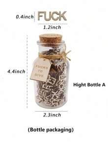 1 件 F U C K 礼品罐，恶作剧礼物，生日礼物，趣味礼物，木制字母剪纸字母 DIY 工艺品，F U C K S 装在玻璃瓶中赠送，送给朋友、同事、周年纪念日、情人节礼物，鼓励，奇妙的幽默，伟大的礼物创意礼物，桌面配件，愚弄朋友，让家人开怀大笑，F U C K S 赠送，返校 - 棕色 - 查看 17