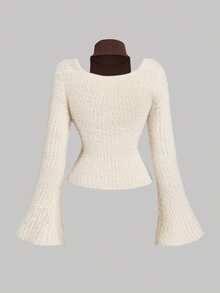 SHEIN MOD 女士毛衣、嬉皮风女装、高领毛衣、冬季女装、新年毛衣、毛衣、外出上衣、冬季女装、保暖内衣、保暖服 - 杏色 - 查看 2