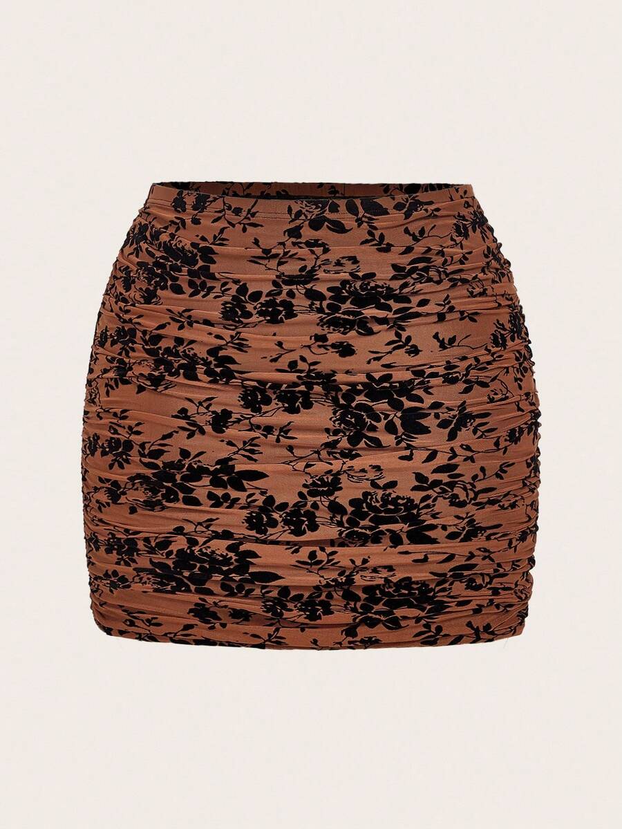 Auralis Váy thanh lịch cỡ lớn dành cho quý cô, váy thời trang và gợi cảm, váy ren, váy ôm sát dành cho quý cô, buổi hòa nhạc lễ hội Rave mùa hè - màu nâu - Xem 1