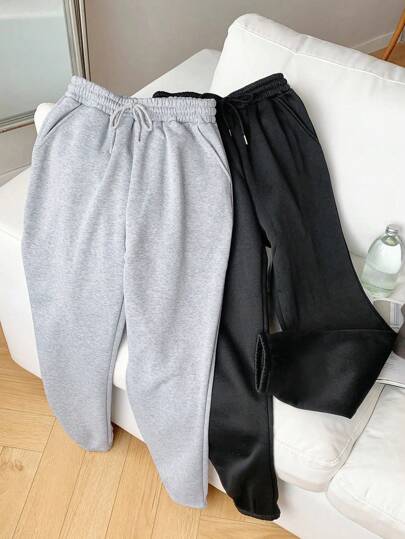 Comfortcana Talla grande 2 piezas Pantalones deportivos de cintura con cordón