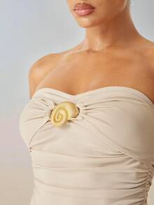 Hauture ملابس علوية نسائية قصيرة مطاطية مضغوطة بياقة حلقية