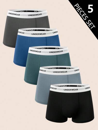 Manfinity Underwear&Sleepwear Basics 5条装柔软舒适青少年多色内裤，适合日常穿着