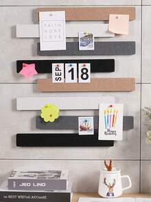 5 件/批带图钉的公告栏条，自粘式公告板条，用于墙壁毡钉板粘贴，用于返回学校 - 深灰色 - 查看 2