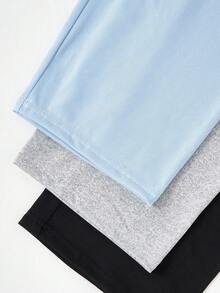 6pcs Tween Boys Casual Comfortable Pajama Set, Includes Long Sleeve Top With Fashionable Letter Print And Solid Color Relaxed Fit Pants Fall Winter - Multicolor - View 7