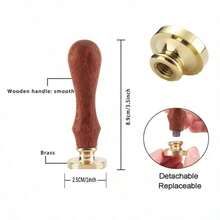 1 Pc (1 Inch) Heart-Shaped Wax Seal Stamp Brass And Wood Handle,For Wedding Invitations Envelope Card Stamp